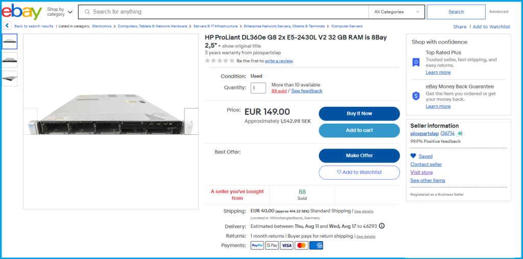 screenshot from ebay